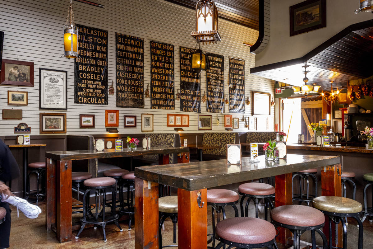 Restaurant interior, tables for six